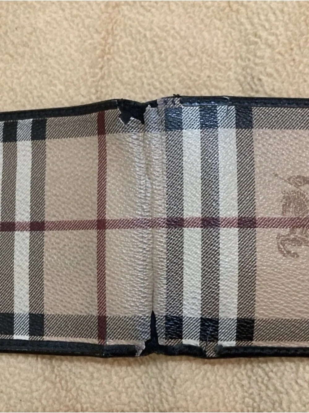 Authentic Burberry Mens Bifold Wallet Tons Of Space And Split Cash Section
